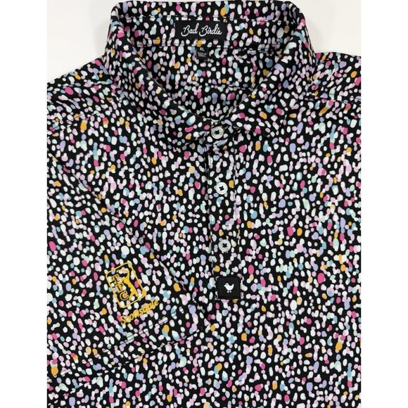 Bad Birdie Mens Polo Shirt Sz XL Scottsdale National Golf Performance Dot Print - Picture 1 of 11